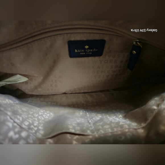 Kate Spade ♠️Wellesley Blue Byrd Leather Shoulder Bag Gold Chain NWOT - Picture 4 of 5